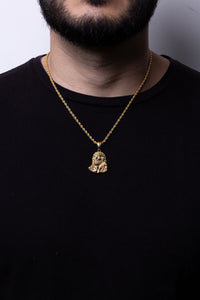 Set lazo + dije Rostro Cristo| Enchape de oro 18k