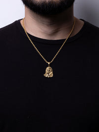 Cadena lazo 50 cms + dije Rostro Cristo| Enchape de oro 18k