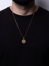 Cadena Cubana 60 cm x 2 mm Dije San Benito| Enchape en Oro 18K