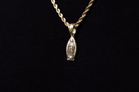 Cadena Cubana 50 cm x 2 mm Dije Dije Virgen María de Guadalupe | Enchape en Oro 18K