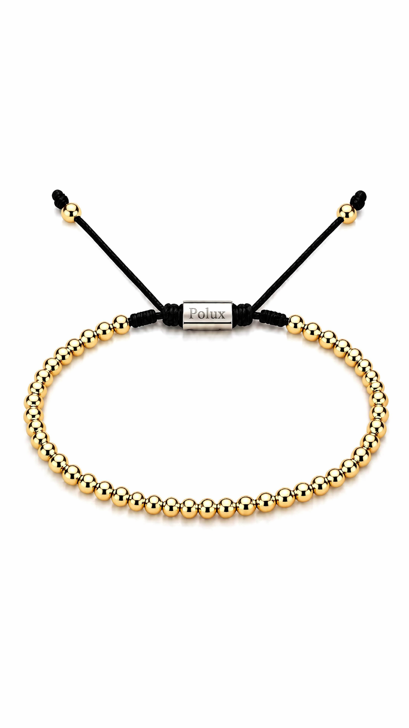 Pulsera de balines unisex hecha de oro laminado