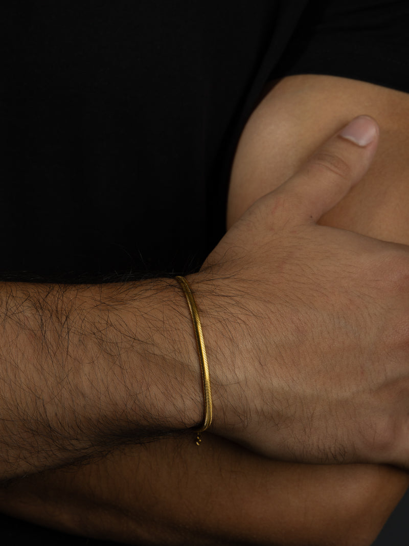 Esclava Tejido Serpiente Enchape Oro 18K