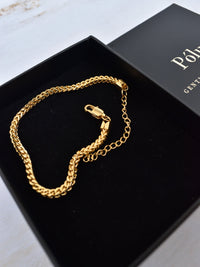 Esclava Tejido Franco Enchape Oro 18K
