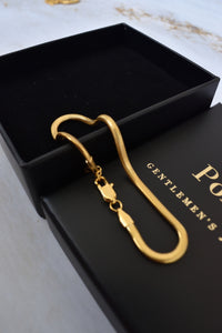 Pulsera cadena serpiente oro 18K unisex, 17 y 19 cm con extensión, presentación caja Pólux