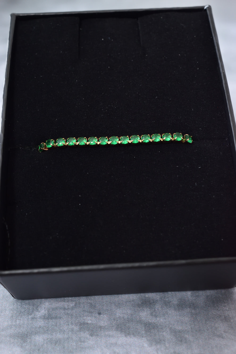 Pulsera tennis unisex verde talla 17cm