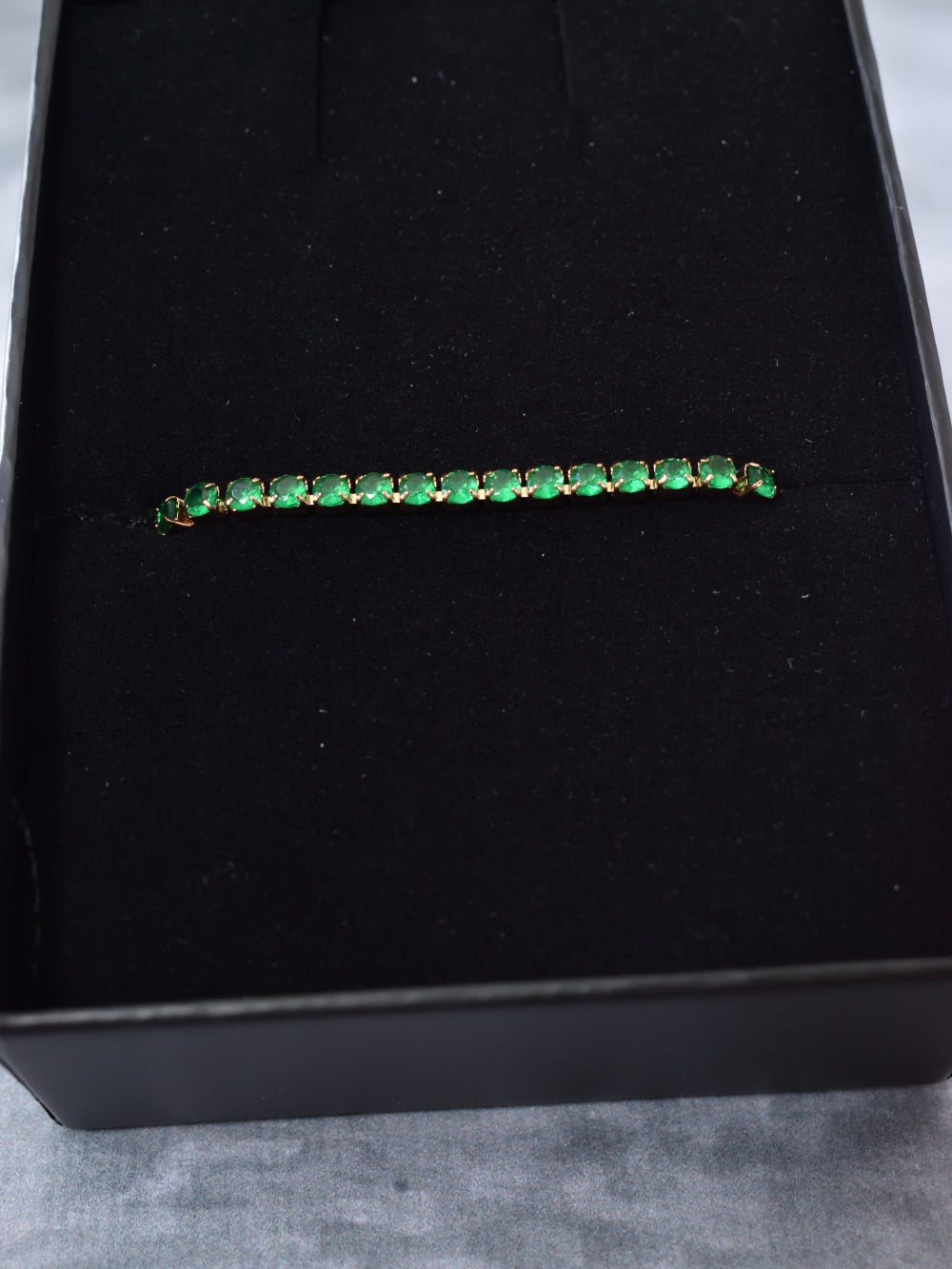 Pulsera tennis unisex verde talla 17cm