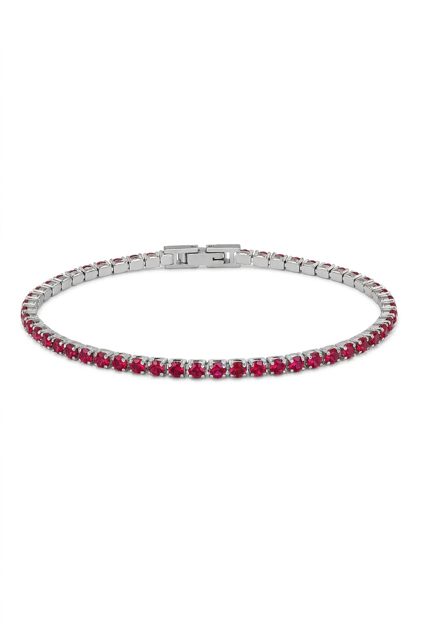 Pulsera tennis Silver Rubíes