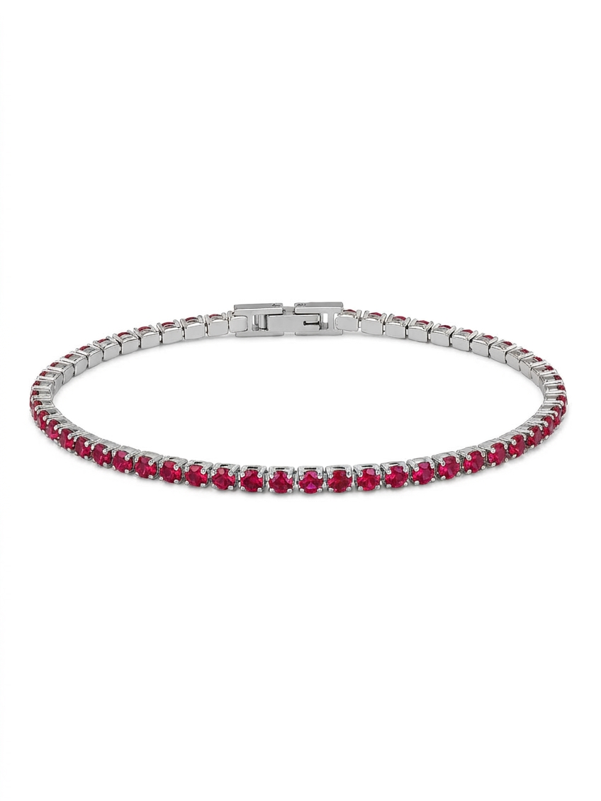 Pulsera tennis Silver Rubíes