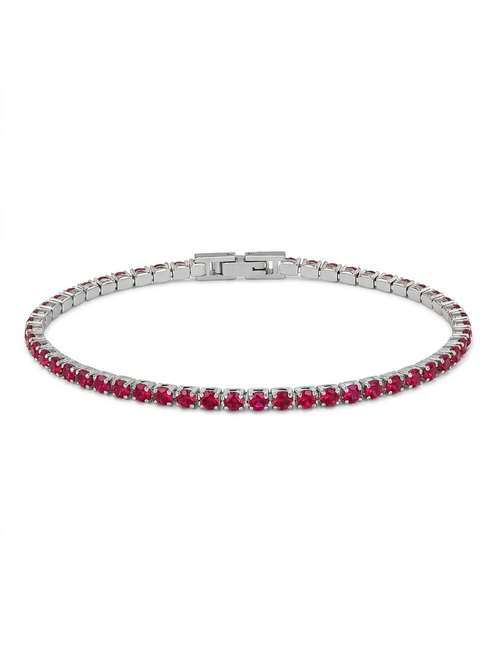 Pulsera tennis Silver Rubíes