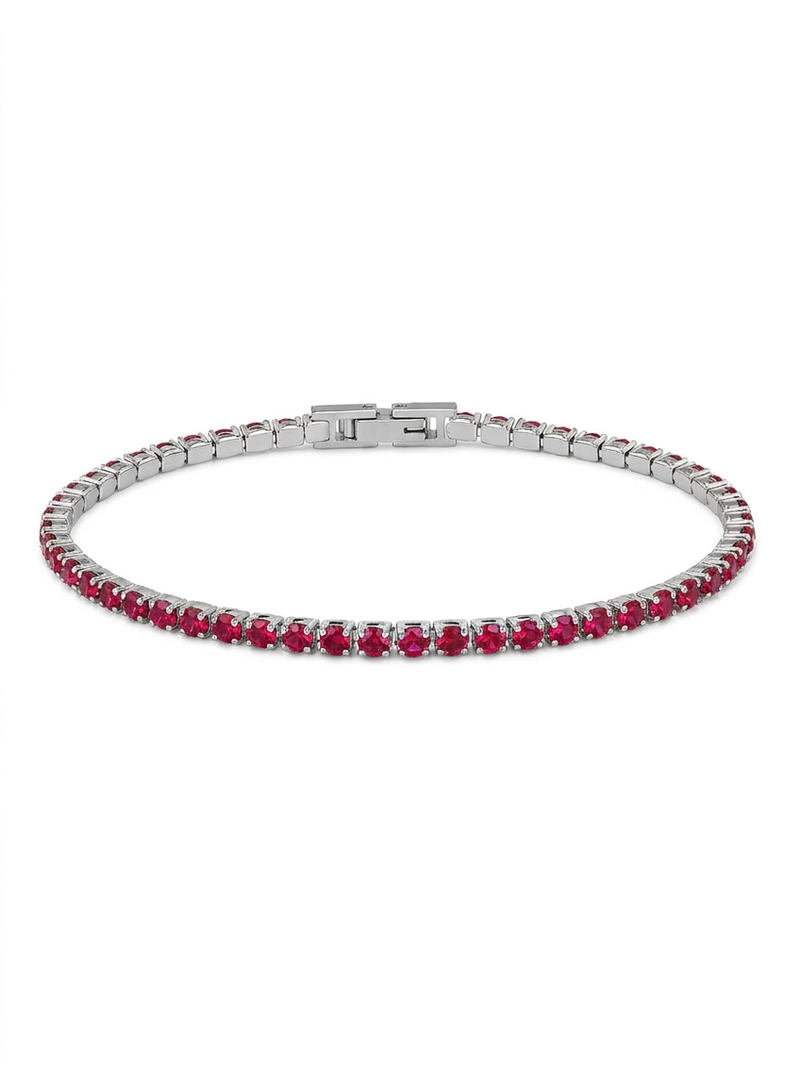 Pulsera tennis Silver Rubíes