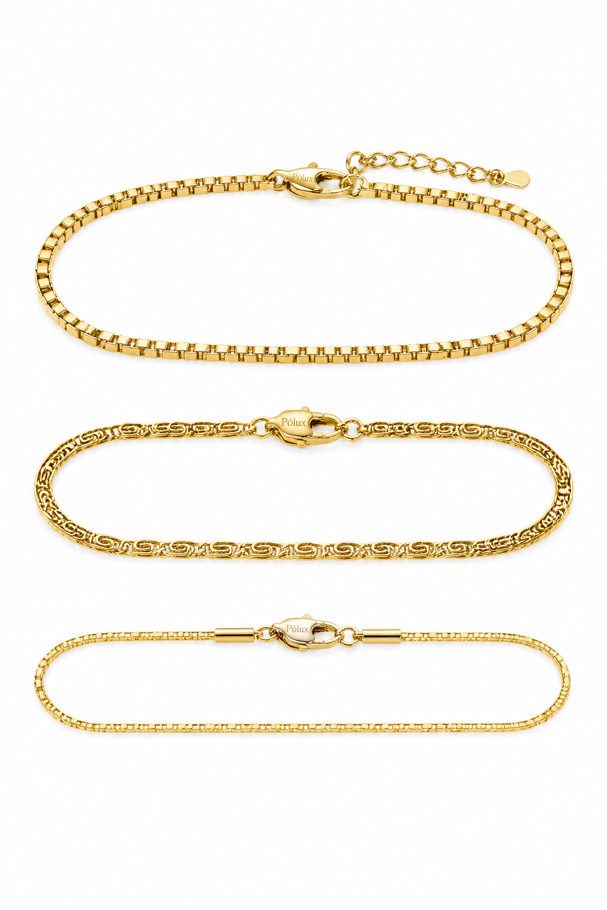 set de 3 pulseras minimalistas