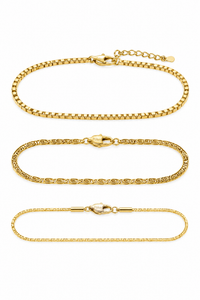 set de 3 pulseras minimalistas