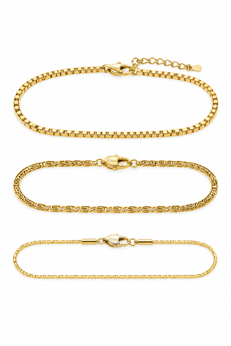 set de 3 pulseras minimalistas