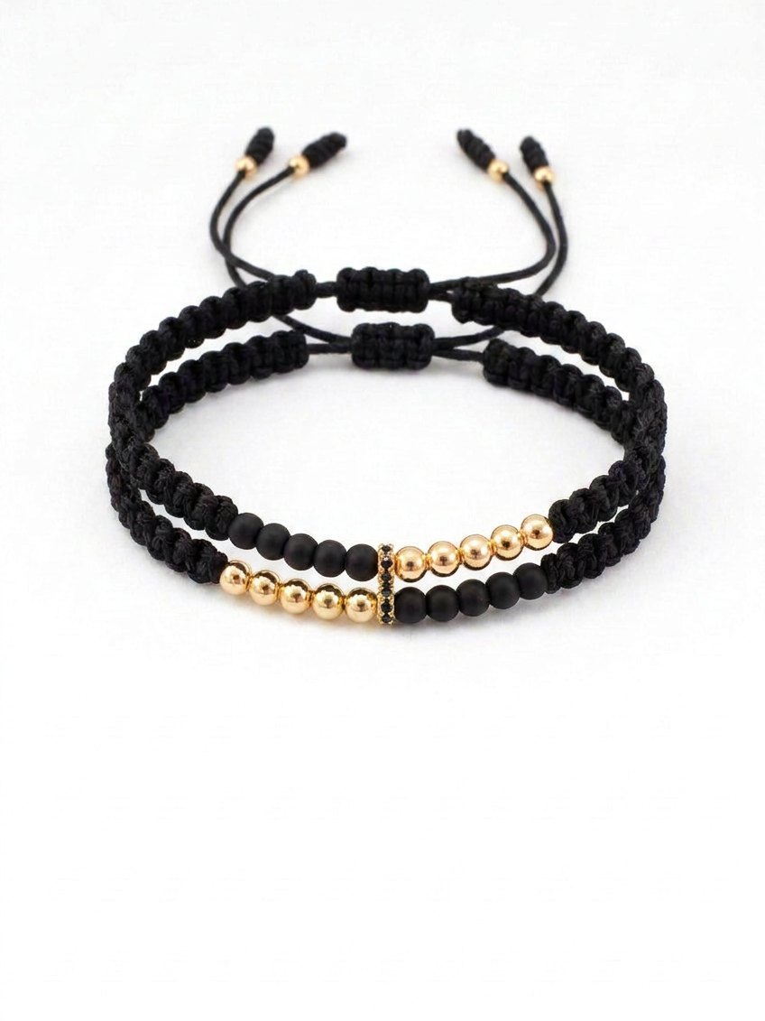 Set Pulseras Parejas Afrodita Oro Laminado 18k