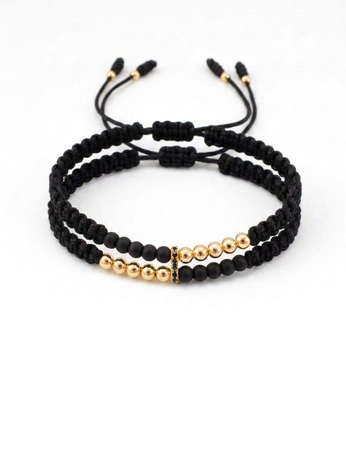 Set Pulseras Parejas Afrodita Oro Laminado 18k