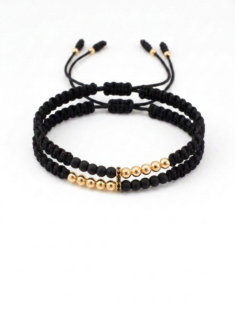 Set Pulseras Parejas Afrodita Oro Laminado 18k