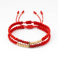 Set Pulseras Parejas Afrodita Oro Laminado 18k - Rojo