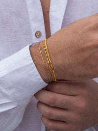 Set x3 Pulseras Minimalistas Enchape Oro 18K