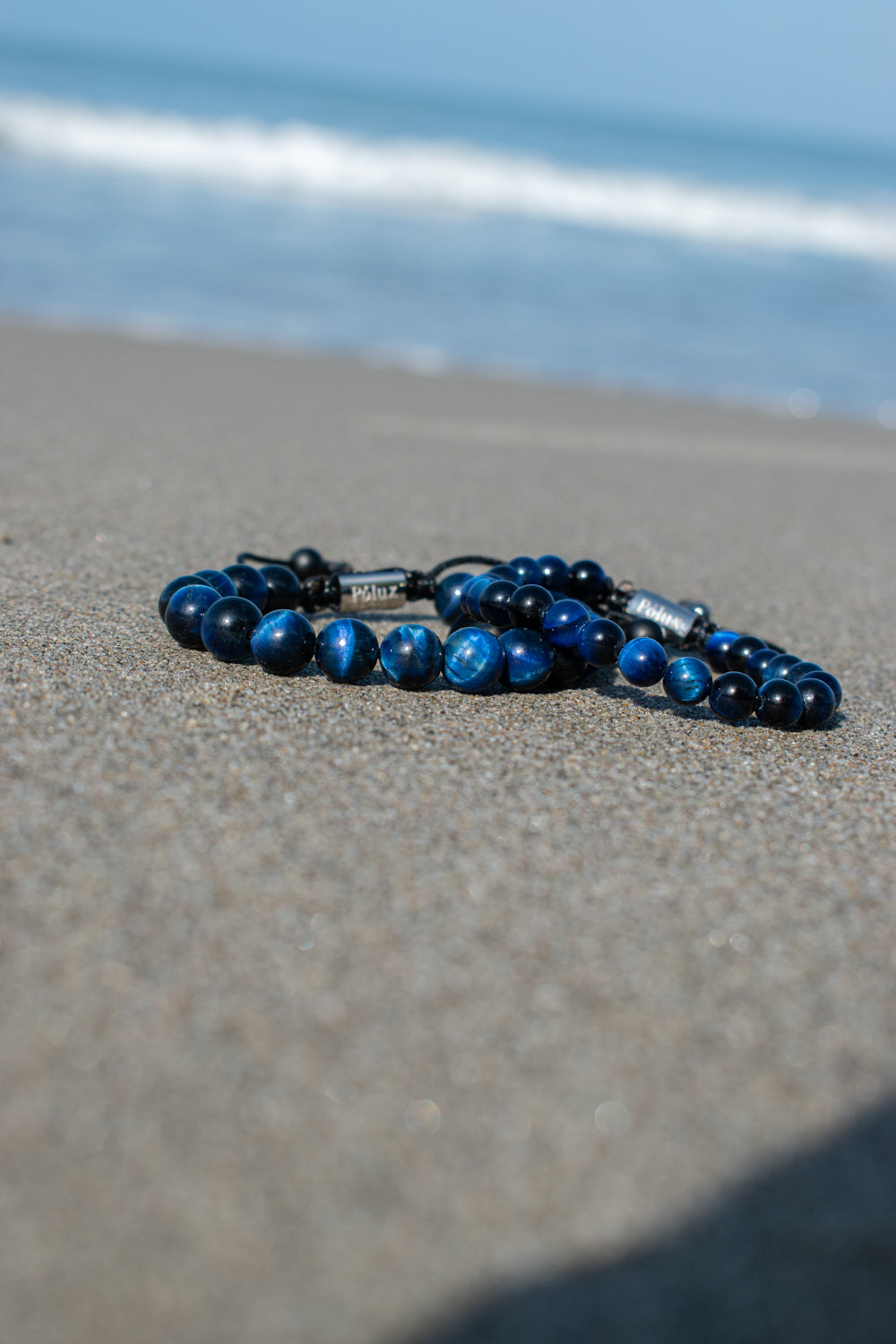 Set de pulsera para parejas Ojo de tigre azul