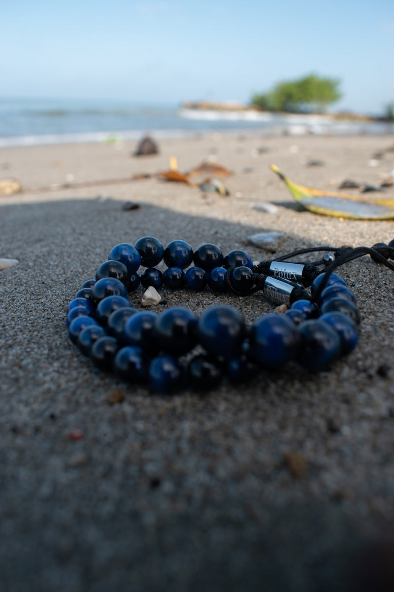 Set de pulsera para parejas Ojo de tigre azul