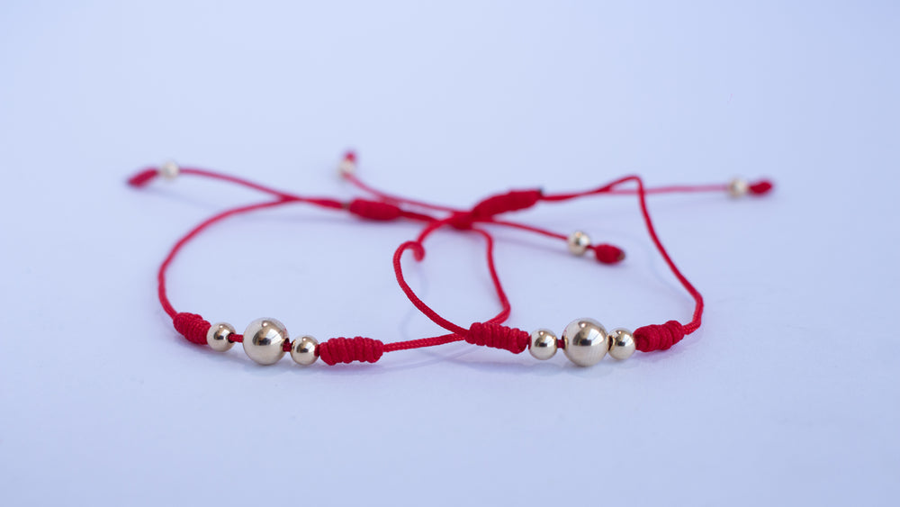 Pulseras parejas oro laminado classic